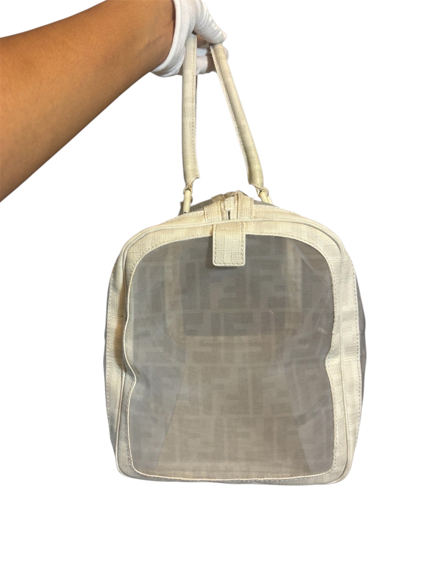 Fendi Mesh Bauletto Boston Bag GM