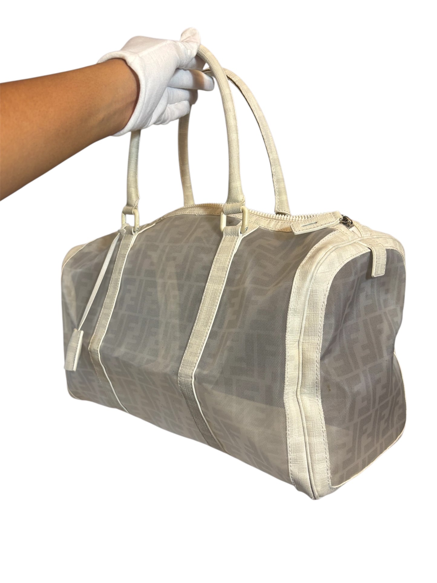 Fendi Mesh Bauletto Boston Bag GM