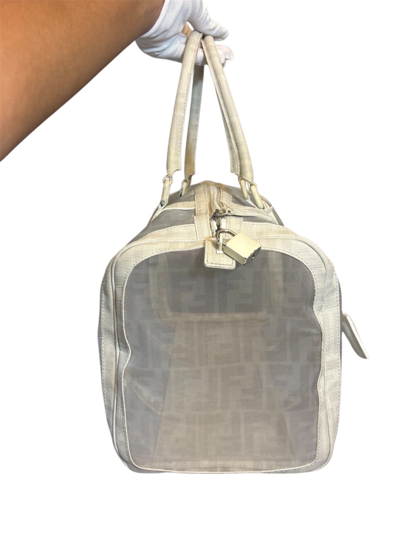 Fendi Mesh Bauletto Boston Bag GM