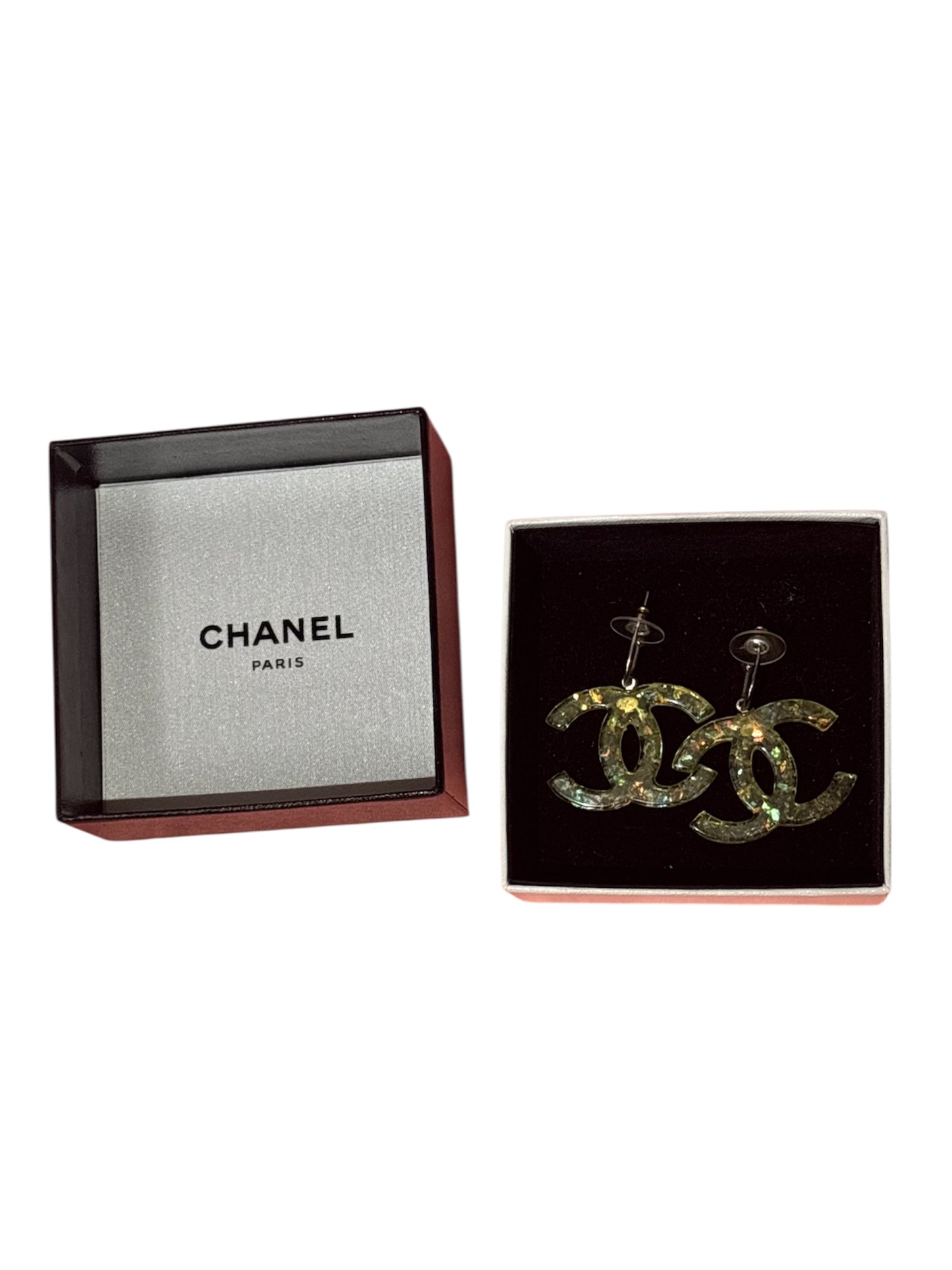 Chanel Glitter Resin Coco Mark Earrings