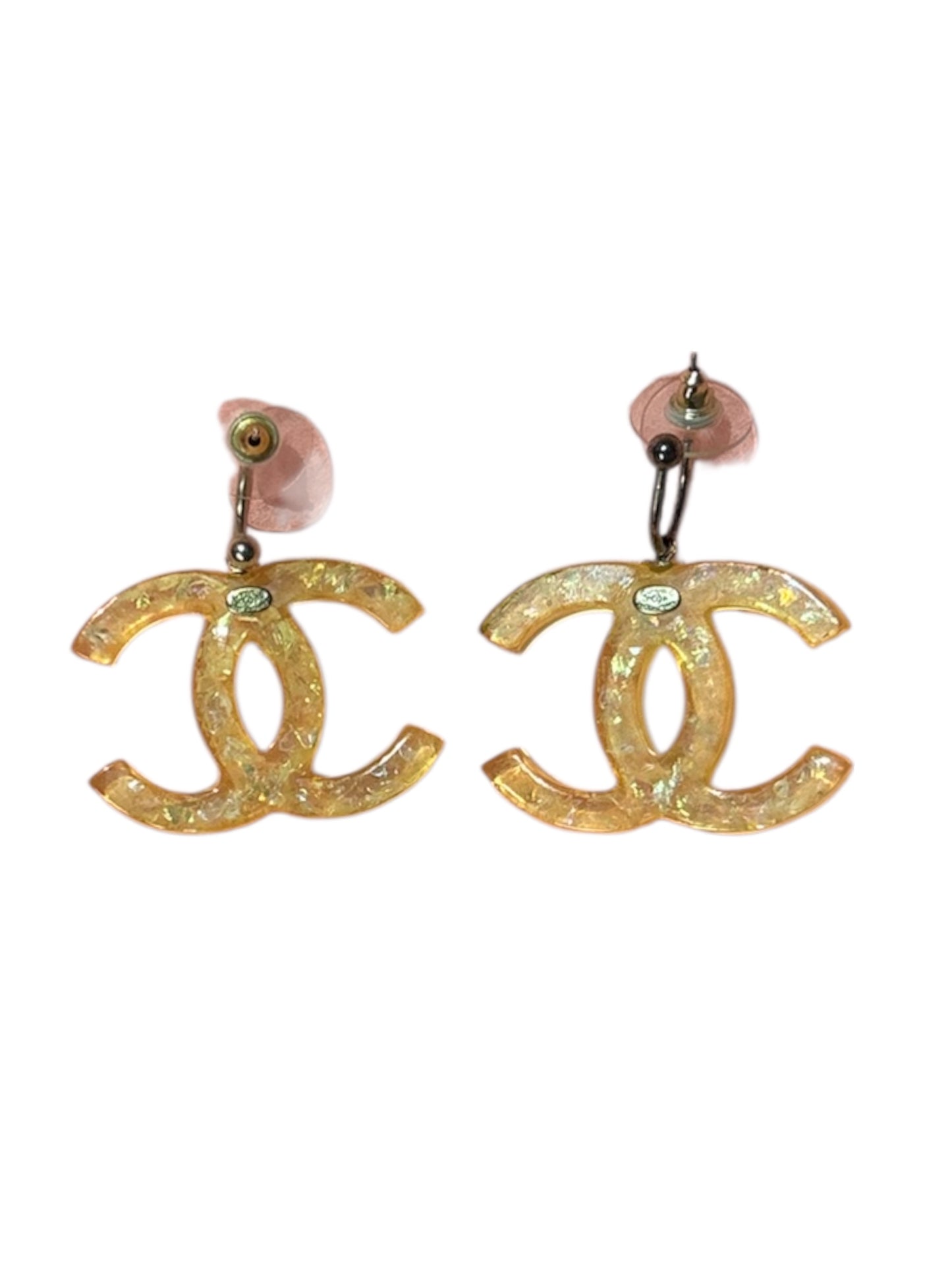 Chanel Glitter Resin Coco Mark Earrings