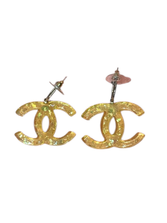 Chanel Glitter Resin Coco Mark Earrings