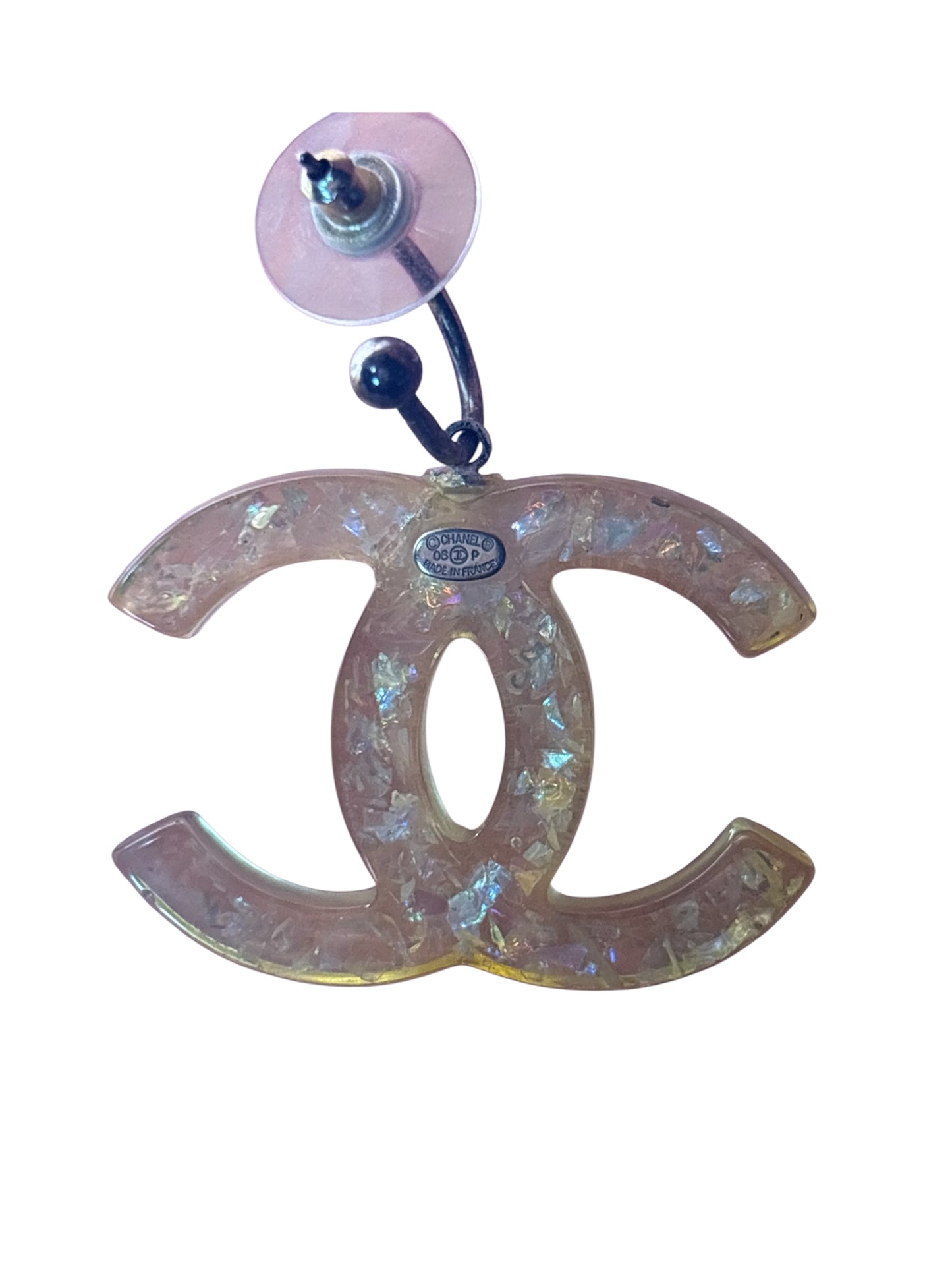 Chanel Glitter Resin Coco Mark Earrings