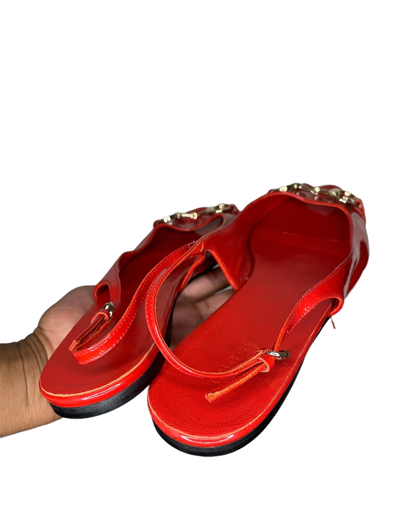 Patent Leather Gucci Horsebit Sandals