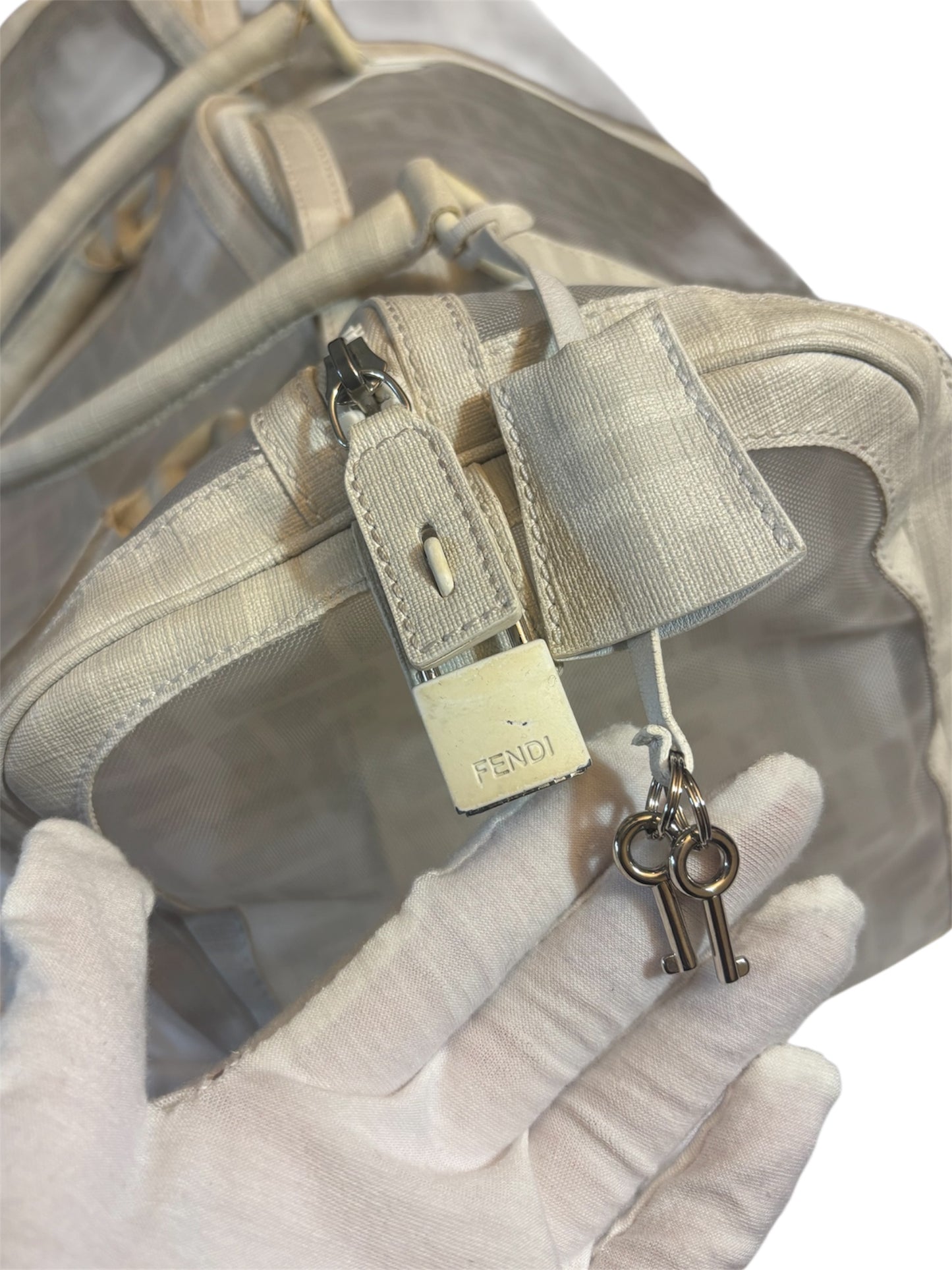 Fendi Mesh Bauletto Boston Bag GM