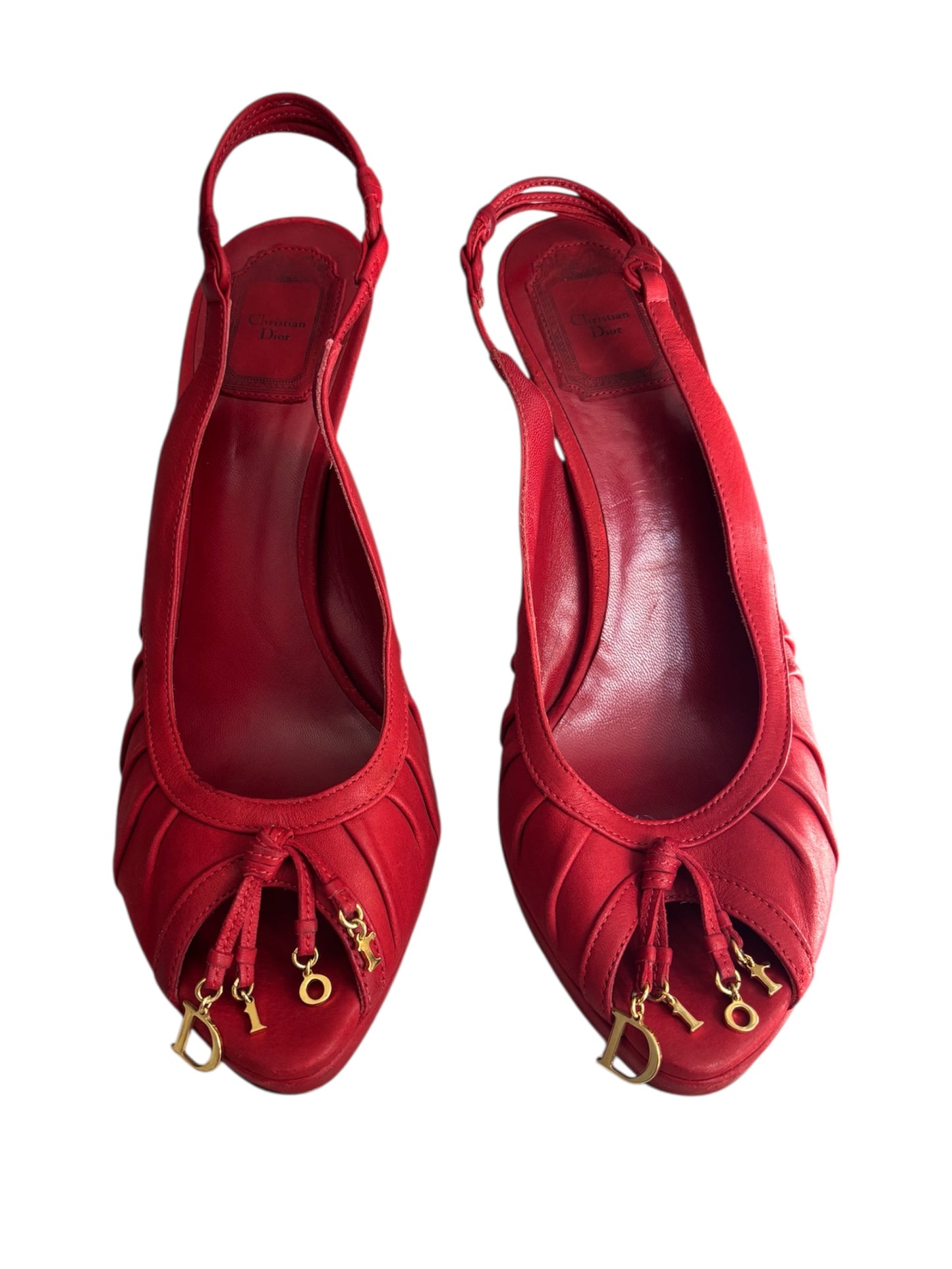 Christian Dior Leather Charm Slingbacks