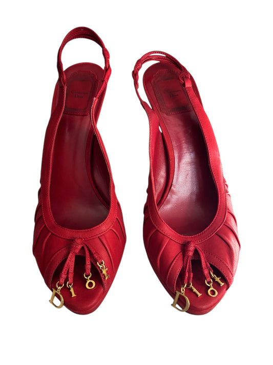 Christian Dior Leather Charm Slingbacks