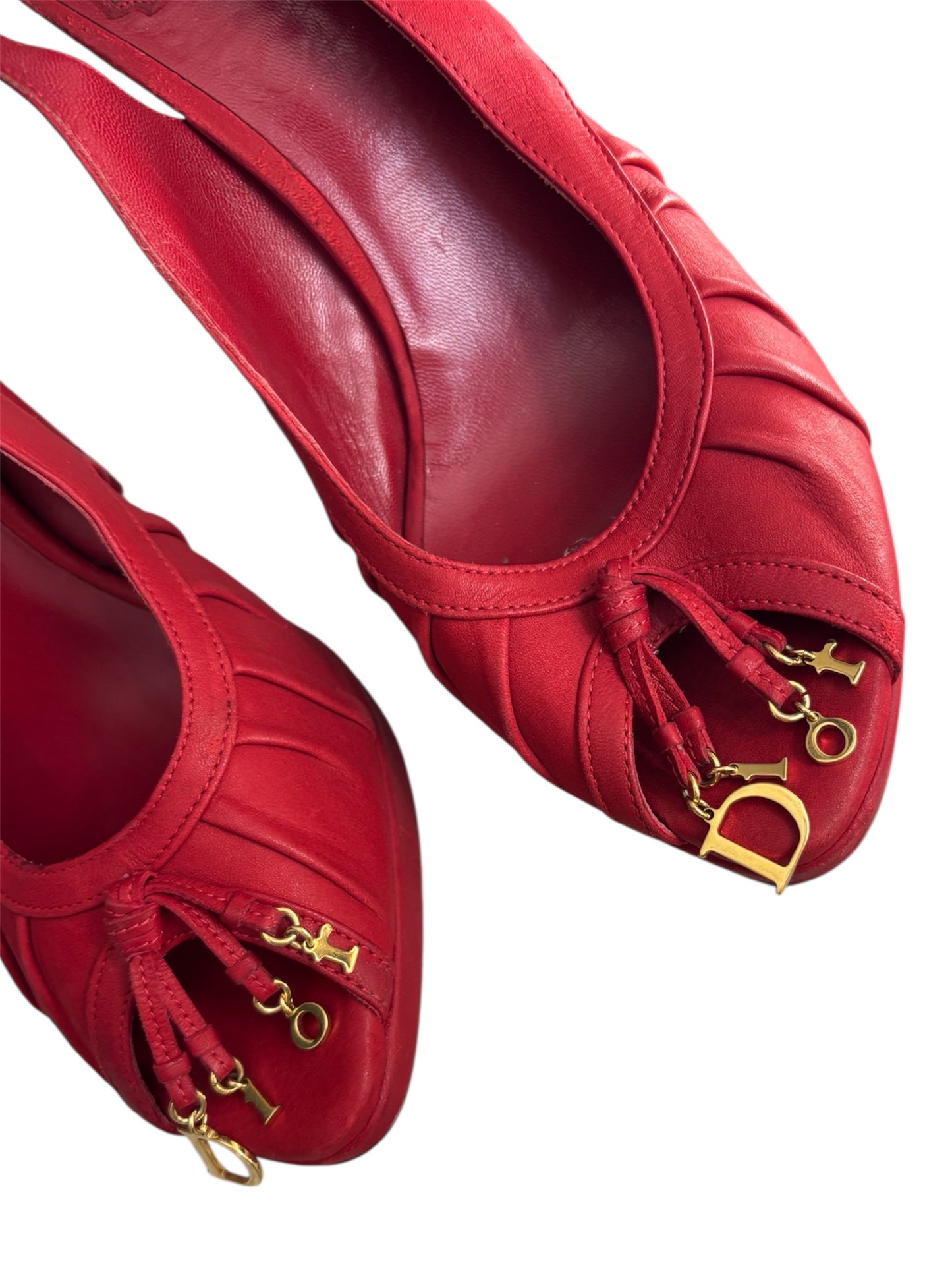 Christian Dior Leather Charm Slingbacks