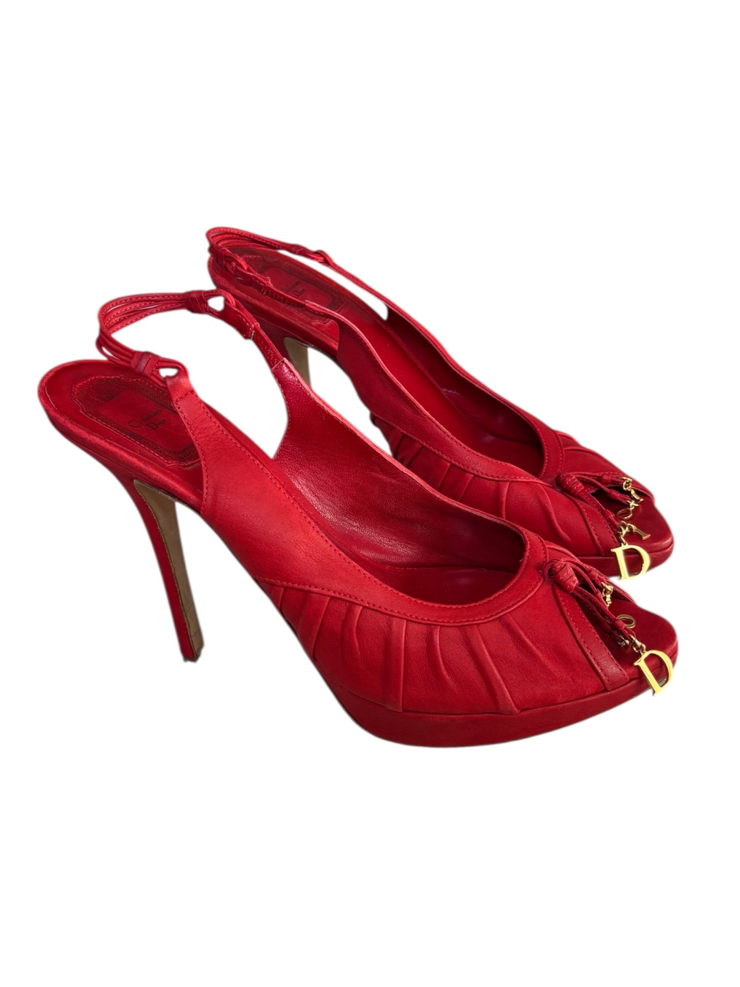 Christian Dior Leather Charm Slingbacks
