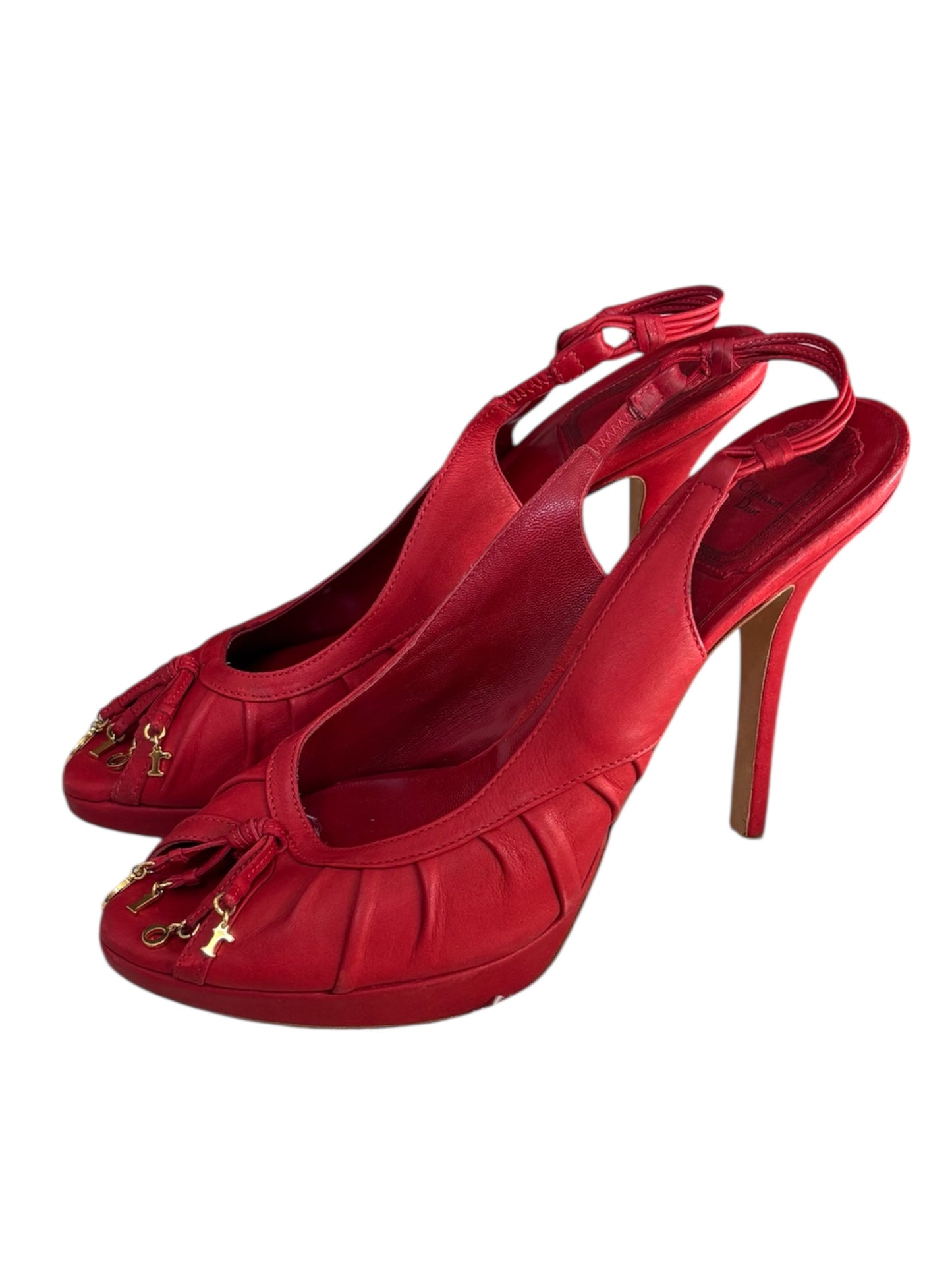 Christian Dior Leather Charm Slingbacks