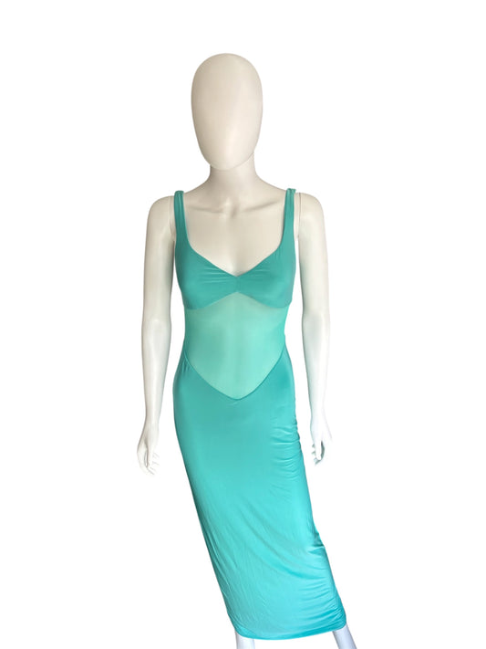 Naked Wardrobe Mesh Contrast Dress