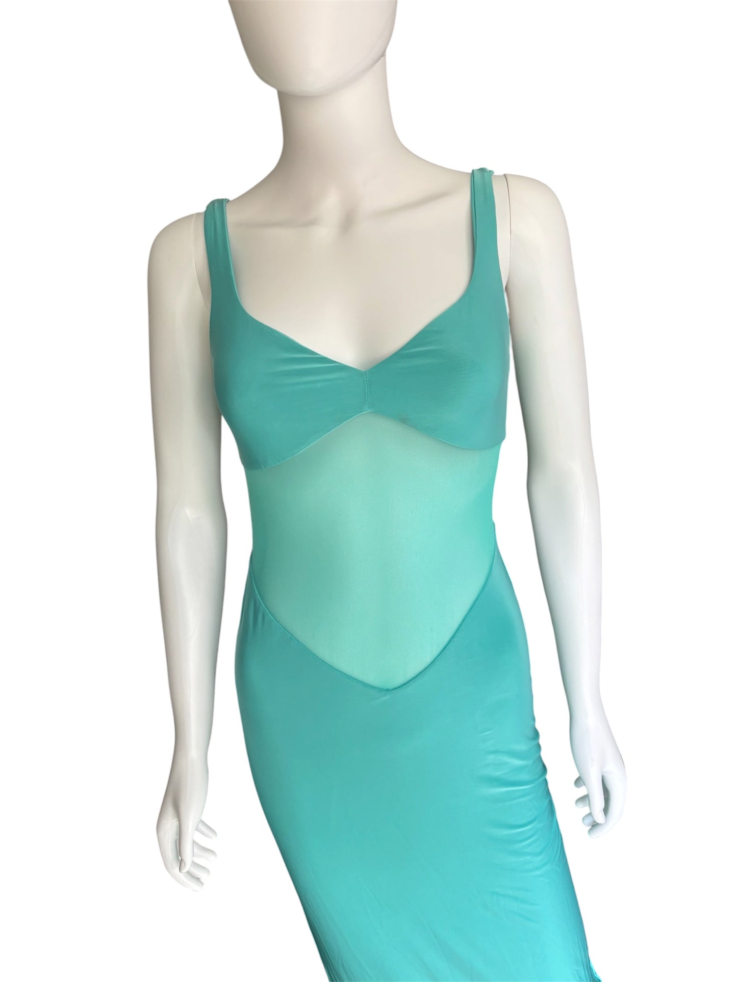 Naked Wardrobe Mesh Contrast Dress